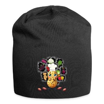 Erdnuss Koch Köche Köchin Gemüse Vegetarisch - Jersey-Beanie - Schwarz - Vorne