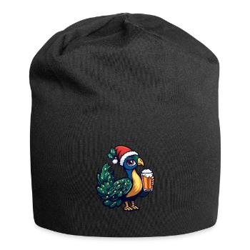 Peacock Bird Bière de Noël Drôle - Bonnet en jersey - noir - Devant