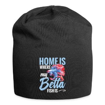 Home is where my betta fish is - Jersey Beanie - black - Front