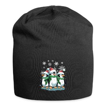 Niedlicher Weihnachtspinguin - Niedlicher Weihnachtspinguin - Jersey-Beanie - Schwarz - Vorne
