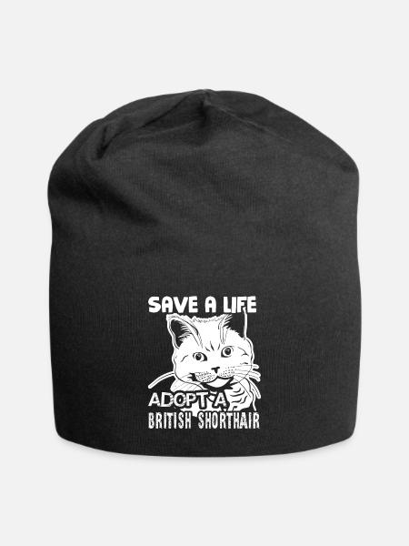 Adopt A British Shorthair Save A Life - Jersey Beanie - black