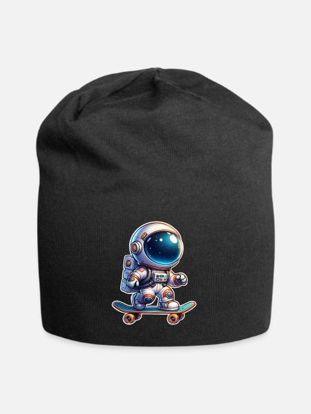 Astronaute Skateboard Patin - Bonnet en jersey - noir