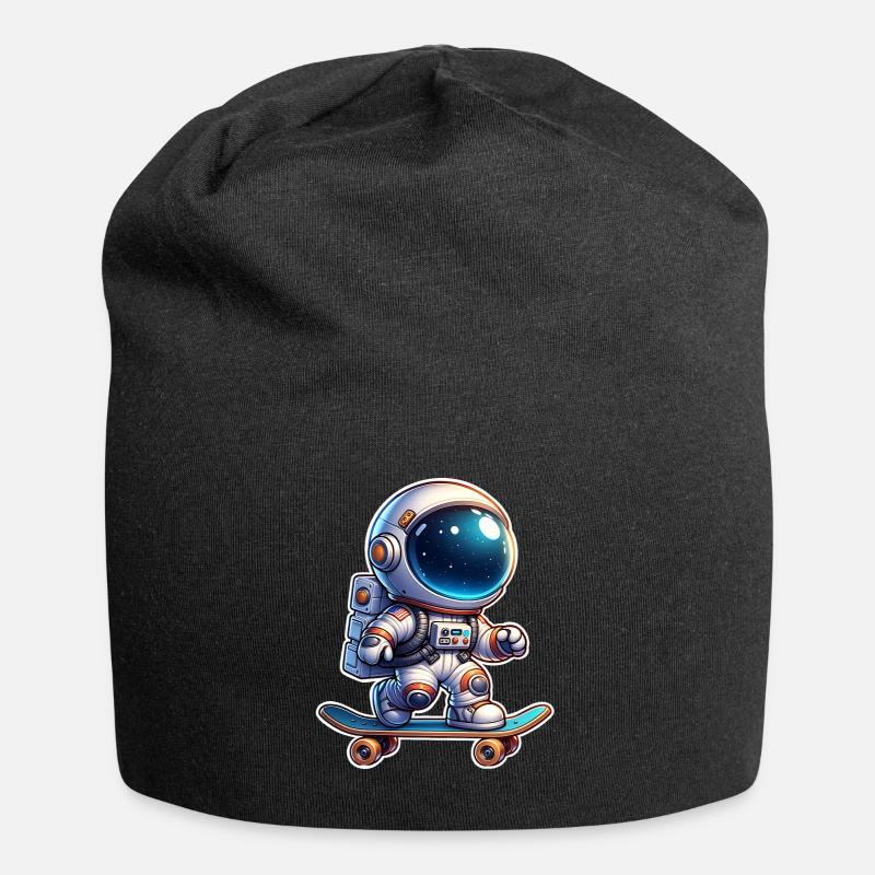 Astronaute Skateboard Patin - Bonnet en jersey - noir
