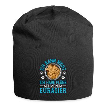 Plans with my Eurasier Eurasian Spitz - Jersey Beanie - black - Front