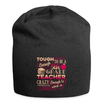 5th Grade Teacher Proud 5th Grade Teacher - Jersey Beanie - black - Front