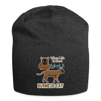 Adopt A Burmese Cat - Jersey Beanie - charcoal grey - Front