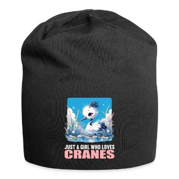 Kraniche Kranich - Jersey-Beanie - Schwarz - Vorne
