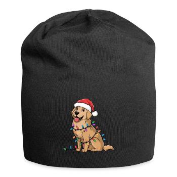 Golden Retriever Christmas Lights Xmas Dogs Gifts - Jersey Beanie - black - Front