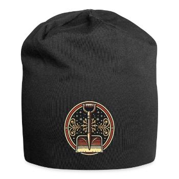 Funny Snow Shovel Christmas Design for - Jersey Beanie - black - Front