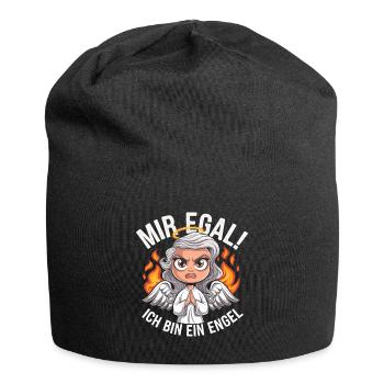 Mir Egal! Ich Bin Ein Engel Lustiges Sarkasmus - Jersey-Beanie - Schwarz - Vorne