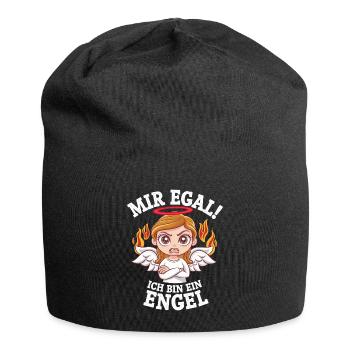 Mir Egal! Ich Bin Ein Engel Lustiges Sarkasmus - Jersey-Beanie - Schwarz - Vorne
