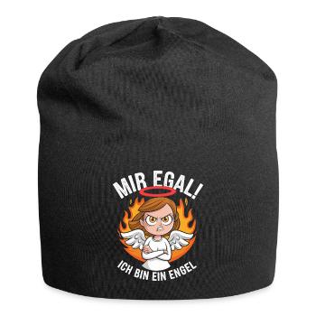 Mir Egal! Ich Bin Ein Engel Lustiges Sarkasmus - Jersey-Beanie - Schwarz - Vorne