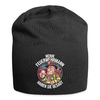Werde Feuerwehrmann haben Sie gesagt Lustiges - Jersey-Beanie - Schwarz - Vorne