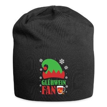 GLÜHWEIN FAN Glühweinstand Elfen Lustiges - Jersey-Beanie - Schwarz - Vorne