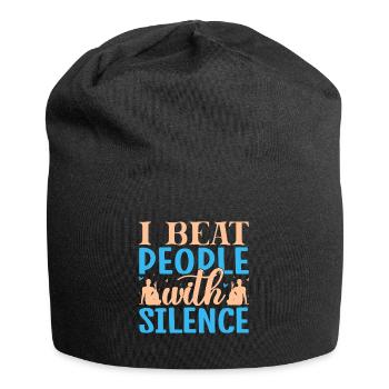 Yoga I Beat People With Silence Funny Yoga - Jersey-Beanie - Schwarz - Vorne