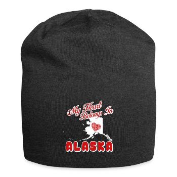 My Heart Belongs In Alaska - Jersey Beanie - charcoal grey - Front