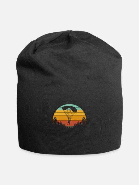 Skydive Skydiver Skydiving Parachute Gift - Jersey Beanie - black