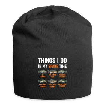 Freizeitangler Lustiges Angel-Design Angler Humor - Jersey-Beanie - Schwarz - Vorne