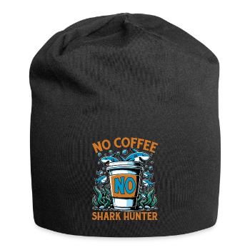 Shark Hunting No Coffee No Swimmer Coffee Lover - Jersey Beanie - black - Front