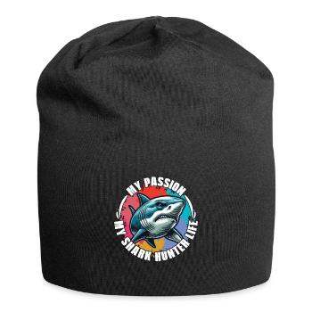 Chasse au requin Ma passion Mon requin Chasseur de fossiles - Bonnet en jersey - noir - Devant