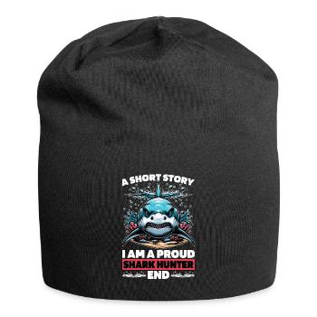 Shark Hunting A Short Story I Am A Paleontologist - Jersey-Beanie - Schwarz - Vorne