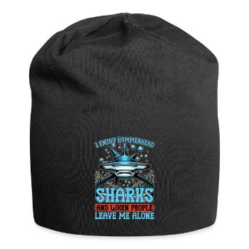 Shark Enthusiast I Enjoy Sea Creatures Freediving - Jersey Beanie - black - Front