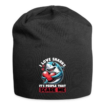 Shark Enthusiast I Love Sharks Marine Biologist - Jersey Beanie - black - Front