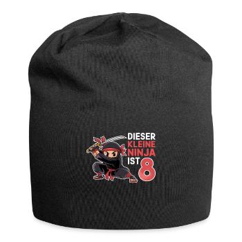 This Little Ninja Is 8 Birthday T-Shirt - Jersey Beanie - black - Front