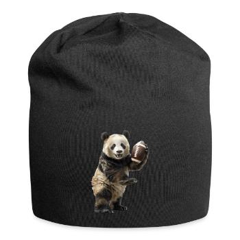 Großer Panda Fußball - Jersey-Beanie - Schwarz - Vorne