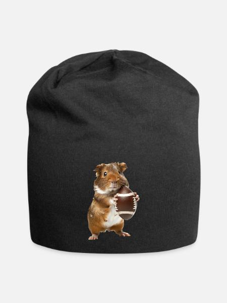 Meerschweinchen Fußball - Jersey-Beanie - Schwarz