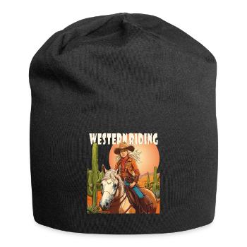 WOMAN RIDING WESTERN RIDING - Jersey Beanie - black - Front