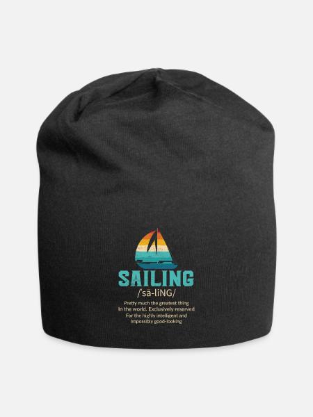 Sailing Boat Sailor - Jersey Beanie - black