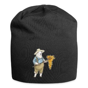 Schaf Landwirt Stroh Bauernhof - Jersey-Beanie - Schwarz - Vorne