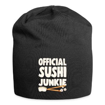 Sushi Lover Official Sushi Junkie - Jersey-Beanie - Schwarz - Vorne