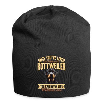 Drôle de rottweiler amoureux du propriétaire de chien - Bonnet en jersey - noir - Devant