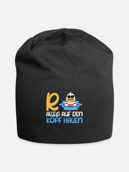 R ENTE ALLES AUF DEN KOPF HAUEN Ruhestand - Jersey-Beanie - Schwarz
