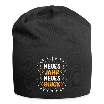 NEUES JAHR NEUES GLÜCK Silvester Feuerwerk - Jersey-Beanie - Schwarz - Vorne