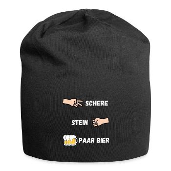 Ciseaux Pierre Couple Bière Carnaval Fête Drôle - Bonnet en jersey - noir - Devant
