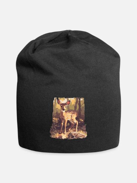 Hirsche Hirsch - Jersey-Beanie - Schwarz