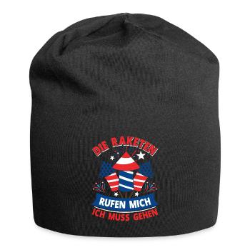 Feuerwerk DIE RAKETEN RUFEN MICH ICH MUSS GEHEN - Jersey-Beanie - Schwarz - Vorne