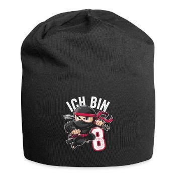 This Little Ninja Is 8 Birthday T-Shirt - Jersey Beanie - black - Front