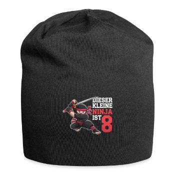 This Little Ninja Is 8 Birthday T-Shirt - Jersey Beanie - black - Front
