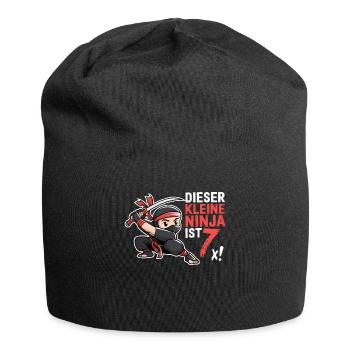 This Little Ninja Is 7 Birthday Shirt - Jersey Beanie - black - Front