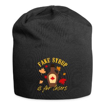 Fake Syrup Is For Losers Maple Syrup Tree Tapping - Jersey-Beanie - Schwarz - Vorne