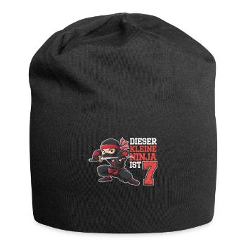 This Little Ninja Is 7 Birthday Shirt - Jersey Beanie - black - Front