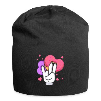 idiot embarrassant sarcasme nerd geek beignet - Bonnet en jersey - noir - Devant
