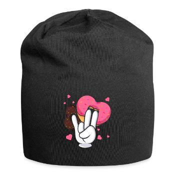 idiot embarrassant sarcasme nerd geek beignet - Bonnet en jersey - noir - Devant