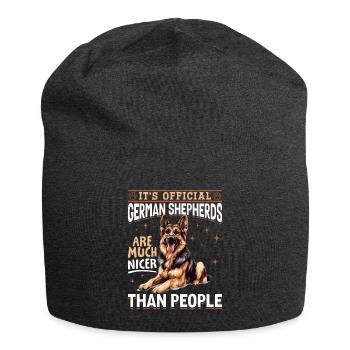 Drôle de berger allemand amoureux du chien propriétaire - Bonnet en jersey - charbon - Devant