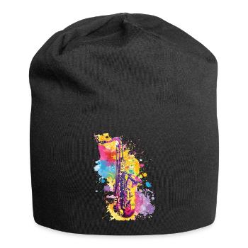 Saxophon - Jersey-Beanie - Schwarz - Vorne