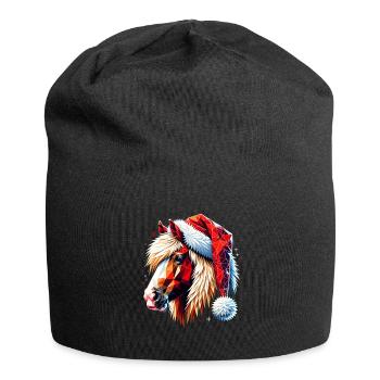 Original Polygon Kunst Haflinger Pferd Weihnachten - Jersey-Beanie - Schwarz - Vorne